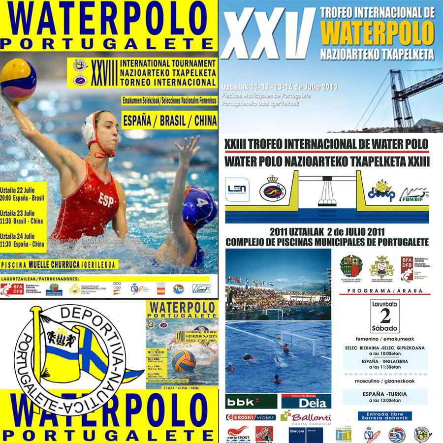 Varios carteles del torneo internacional de Waterpolo